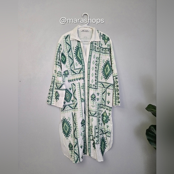 Zara Embroidered Long Tunic Shirt - Picture 3 of 6